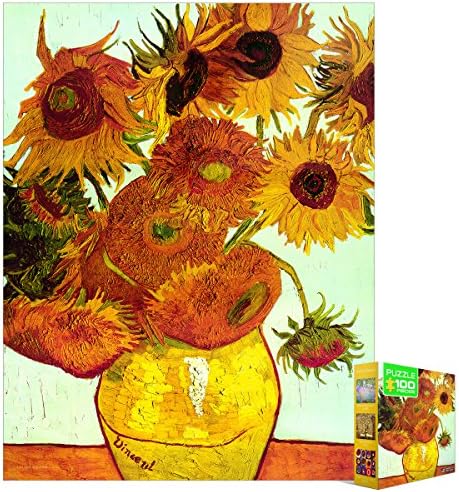 EuroGraphics Twelve Sunflowers Vincent Van Gogh Mini Puzzle (100-Piece), Multi - Image 3