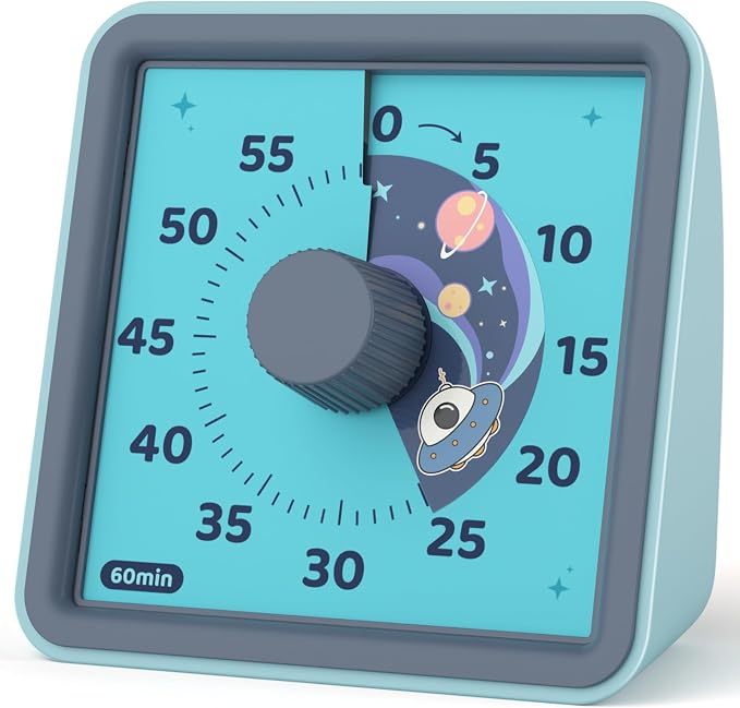 LIORQUE Visual Timer for Kids, 60 Minute Countdown Timer, Steel Blue by LIORQUEProducts