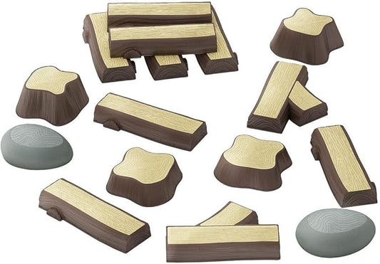 Kaplan Early Learning Timber Trail Stepping Logs Set - 16-Piece Balance and Sensory Play for Toddlers - Indoor & Outdoor Gross Motor Activity Toy for Ages 18+ Months