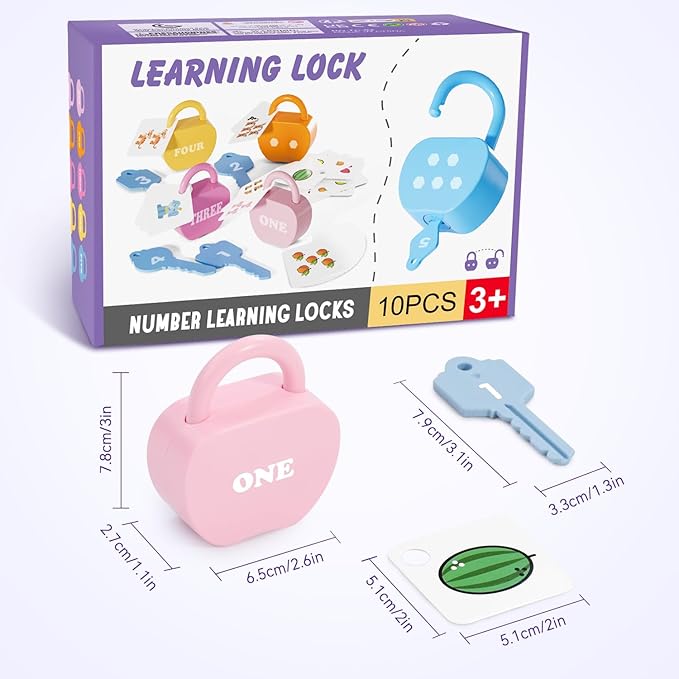 Locks and Key Toddler Toys, Number Counting Cause and Effect Toys for Kids Ages 3-5, Preschool Learning Activities, Kindergarten Classroom Must Haves, Montessori Toy for 3 Year Old - Image 5