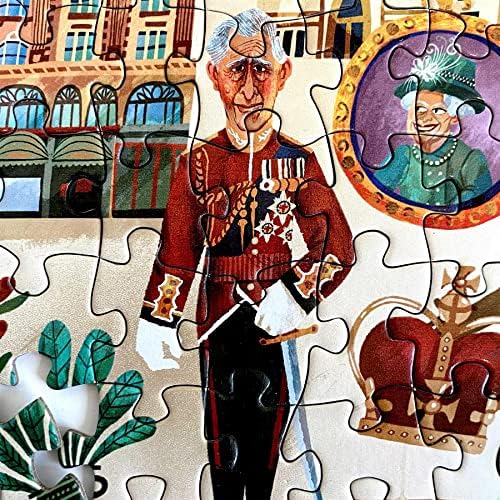 Jigsaw Puzzles 1000 Pieces for Adults - London Illustrated Theme 1000 Piece Puzzle - Adults and Kids Jigsaw Puzzle London Including King Charles III and Queen Elizabeth II - 100% Recycled by bopster - Image 5