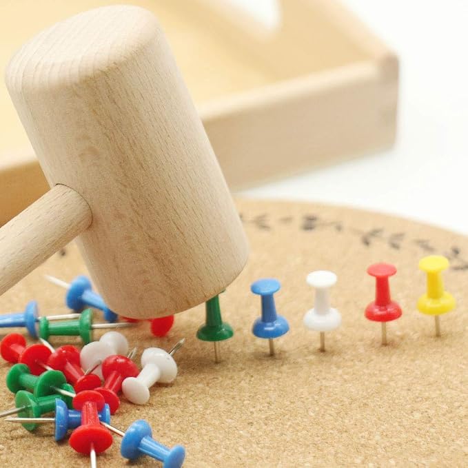 DANNI Gudong Montessori Practical Life Material Hammer and Nails Set with Wooden Tray Montessori Educational Wooden Toys for Children (1) - Image 3