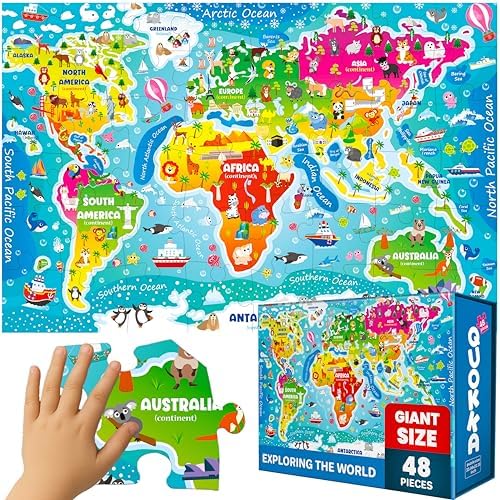 Giant Floor Puzzles for Kids Ages 4-6 - 2x3 Feet Extra-Thick 48 Pieces by QUOKKA