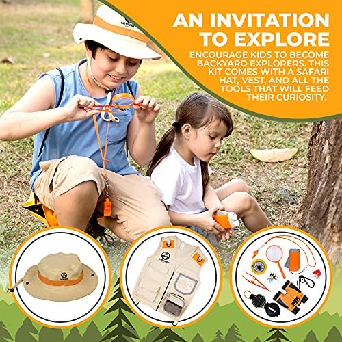 Kids Explorer Kit with Safari Vest & Hat for 7-12 Year Old Boys & Girls - Image 2