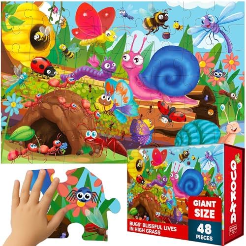 Giant Floor Puzzles for Kids Ages 4-6 - 2x3 Feet Extra-Thick 48 Pieces by QUOKKA