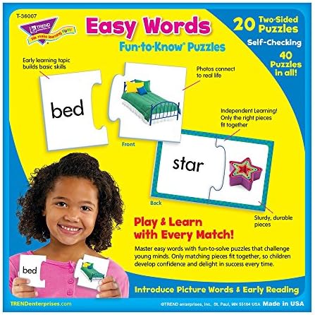 Trend Enterprises Easy Words Fun-to-Know Puzzles - for Phonics & Reading - Image 3