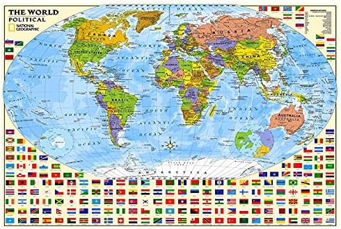 Political World Map Jigsaw Puzzle 1000 Pieces for Adults or Teens with 197 Countries International World Flags Puzzle Educational Toy by BuyNow