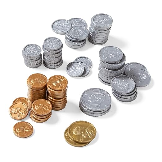hand2mind Fake Money Coin Classroom Set, Detailed Fake Coins, Prop Money, Toy Money, Play Money for Kids, Realistic Money, Pretend Money for Kids Learning, Play Money Set, Plastic Coins (Set of 768) - Image 7