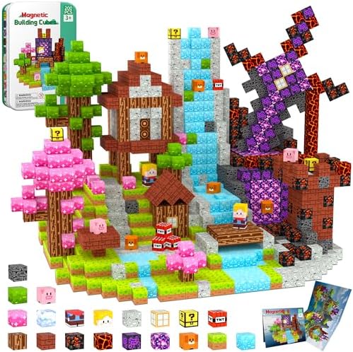 200PCS Magnetic Blocks Magnet Building Cubes Birthday Gifts for Kids by Unknown