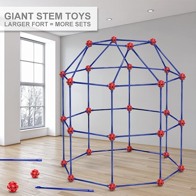 OleFun Fort Building Kit for Kids 4,5,6,7,8+Year Old Boys & Girls, 140 pcs, Creative STEM Building Toys for DIY Castles, Tunnels, Play Tent, Ideal Gift for Aged 5-8 - Image 3