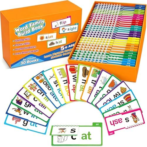 Phonics Word Family Flip Books, 30 Word Families for Kids Learning to Read by Gencokok-SeekBetterProduts
