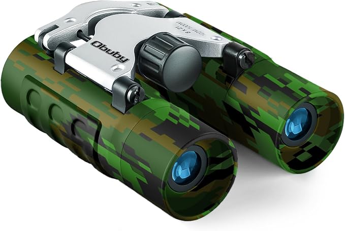 Real Binoculars for Kids Gifts for 3-12 Years Boys Girls 8x21 High-Resolution Optics Compact Toy Binocular for Bird Watching,Travel, Camping by Obuby