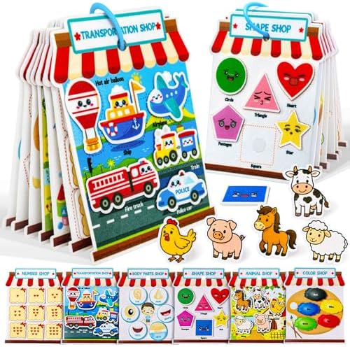 Activity Books for Toddlers 1-3|Felt Montessori Busy Book Learning Toys by Teekdeer