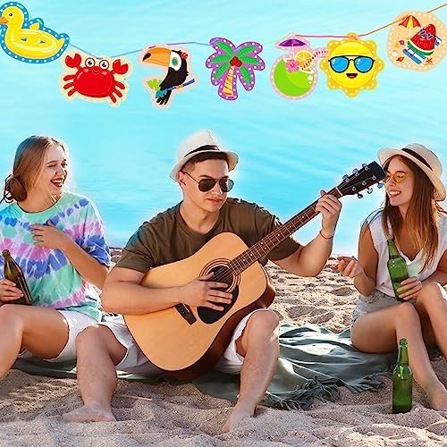 Omlisca Summer Lacing Cards Sewing Kits for Kids 12 Pack Beach Theme Pool Party Decoration Double Sided Cardboard Lacing Playing Games for Boys Girls Preschool Home De - Image 6