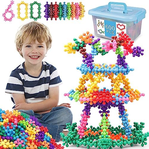 NEOACT 600 PCS Building Blocks STEM Toys, Interlocking Solid Plastic Toys by NEOACT