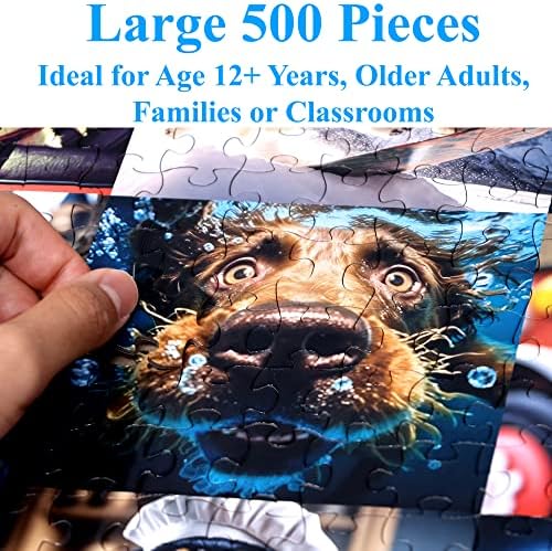Think2Master Cute Dogs 500 Pieces Jigsaw Puzzle Featuring Very Large Pieces and Cute Puppies. for Adults, Seniors 13+ Size: 26.8” x 18.9” - Image 4