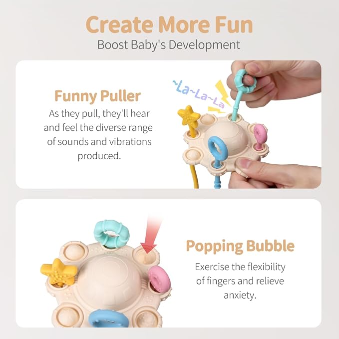 Montessori Pull String Toy Silicone Travel Toy - Image 6