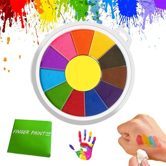 Funny Finger Painting Kit, 2026 New Kids Washable Finger Paint Set with Book for Toddlers Finger Drawing Toys, Colorful Art Painting Supplies DIY Crafts Painting Early Learning Gifts (12 Color)