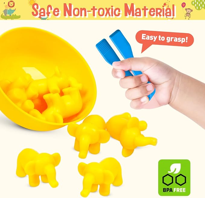 Counting Animals Color Sorting Stacking Matching Games with Rainbow Bowls Montessori Preschool Educational Learning Activities Fine Motor Skills Toys Easter Gift for Kids Ages 3+ - Image 5