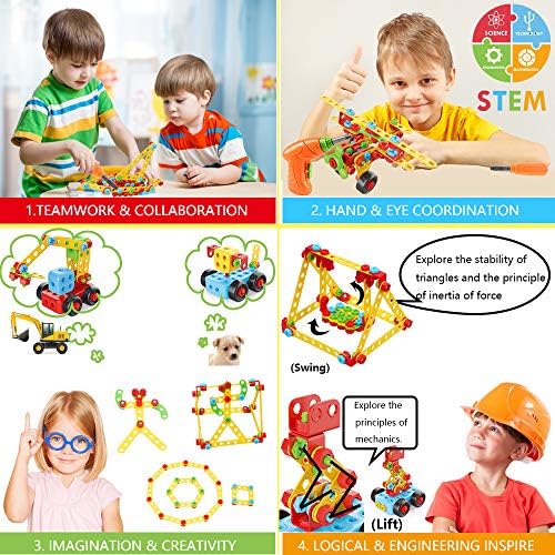 COUOMOXA 404 Pcs STEM Building Toys for Kids Ages 3+ - Image 6