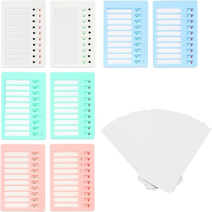 8Pcs Blank Chore Chart Kids Chore Chart with 10 Replacement Cardboard, Chore Chart for Kids Multiple Kids, Chores Checklist Task Board Sliding Routine Chart, ADHD Tools and Visual Schedules by Lxmxgk