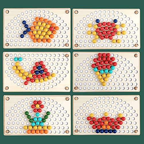 Practical Life Skill Sponging Chopsticks Tonging Job/Work, Wooden Pegboard Beads Color Matching Game Toy, Rainbow Toy Montessori Primary Classroom, Boys and Girls Gift 3 Years & up - Image 2