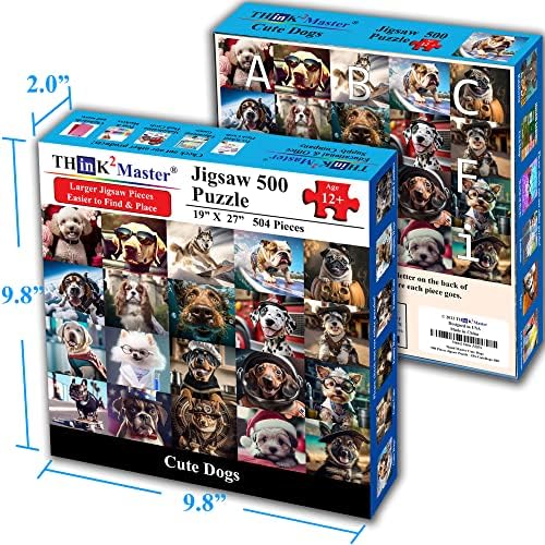 Think2Master Cute Dogs 500 Pieces Jigsaw Puzzle Featuring Very Large Pieces and Cute Puppies. for Adults, Seniors 13+ Size: 26.8” x 18.9” - Image 6