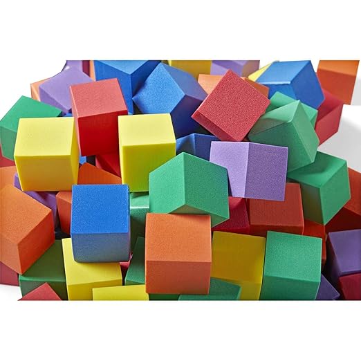 hand2mind Foam Blocks, Counting Cubes for Kids Math, 1 Inch Blocks for Preschool Crafts, Early Math Manipulatives for Preschool, Classroom Supplies for Teachers Elementary (Pack of 100) - Image 4