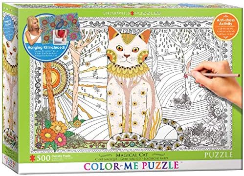 EuroGraphics Magic Cat Color Me Puzzle (500 Piece) by EuroGraphics