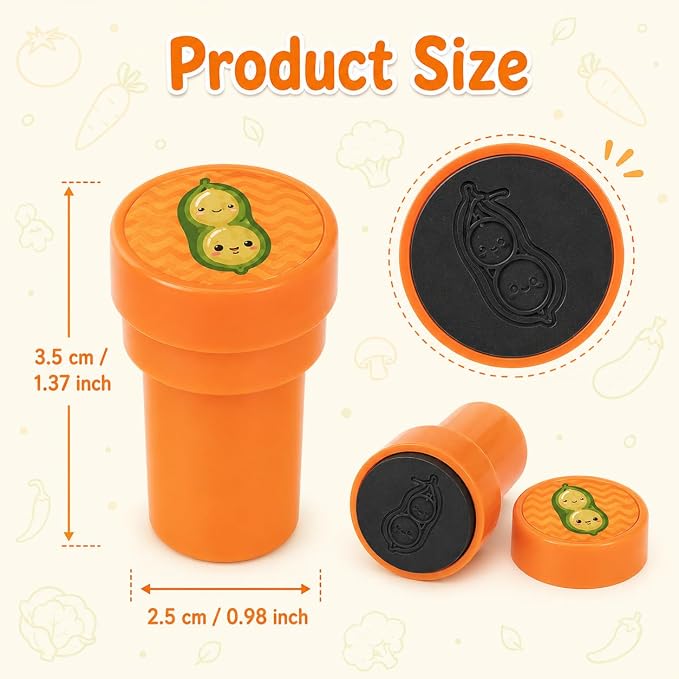 Cinrobiye 24 Pcs Vegetable Stampers Party Favor Set, Cute Veggie Stamps for Kids Birthday Party, Classroom Rewards, Educational Learning Toys, Goody Bag Fillers, Healthy Food Party Supplies - Image 2