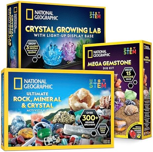 National Geographic Geology Kit with Crystals, Gem Dig, & Rock Collection by BlueMarbleToys