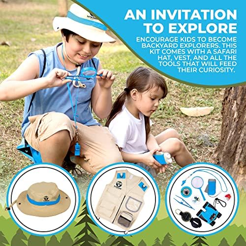 Kids Explorer Kit with Safari Vest & Hat for 7-12 Year Old Boys & Girls - Image 2