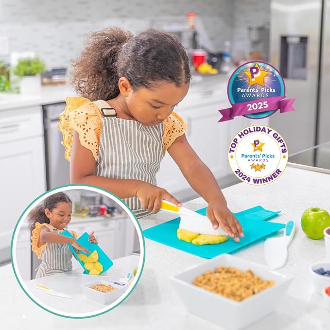 TOVLA JR. Premium Montessori Kid-Safe Knife & Cutting Board Set – Real Kitchen Tools for Toddlers & Young Kids Learning to Cook, Safe & Easy for Begin... - Image 2