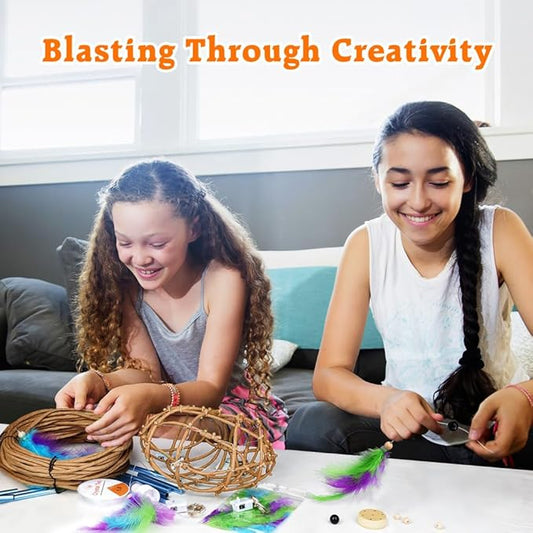 CHARTEKS 3D String Light Craft Kit for Kids, String Art Kit with LED Bulbs and Wind Chime, Arts and Crafts Set, Birthday Gifts for Girls Boys Ages 8+ (SNL, Paper String)