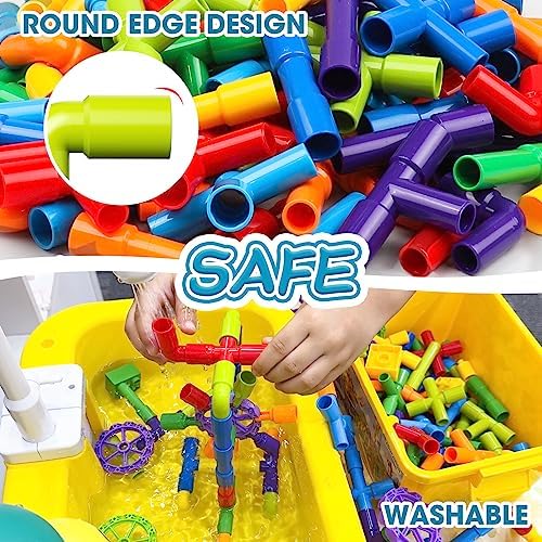 burgkidz STEM Tube Building Set: 188 Pcs Build Cars w/Wheels & Tub - Image 6