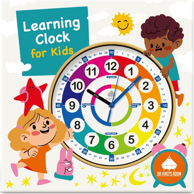 da Vinci's Room 12 Inch Silent Analog Telling Time Teaching Clock for Kids by daVincisRoom