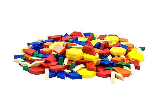 hand2mind Foam Pattern Blocks Set, Geometric Manipulatives and Sorting Shapes for Preschool and Kindergarten, Set of 250 - Image 5