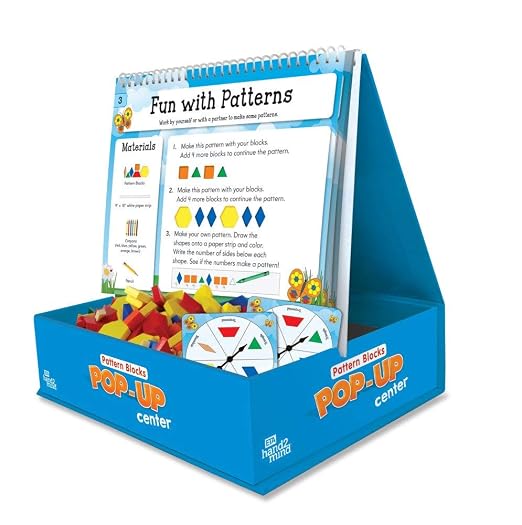 hand2mind Pattern Blocks Pop-Up Learning Activity Center, Create and Play Pattern Blocks, Foam Shapes, 3D Shapes Manipulatives, Geometric Shapes for Kids, Learning Shapes for Kindergarten - Image 5
