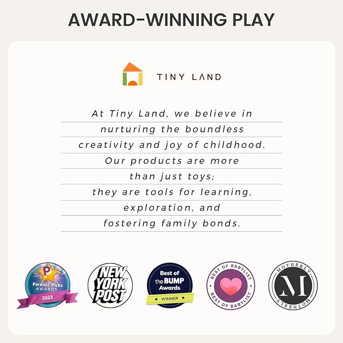 Tiny Land Montessori Toy Set for Babies 18-24 Months Investigator Play Kit- 4-in-1 Wooden Learning Toys with Color Sorting, Lacing Beads, Shape Matching, and Seasons Puzzles