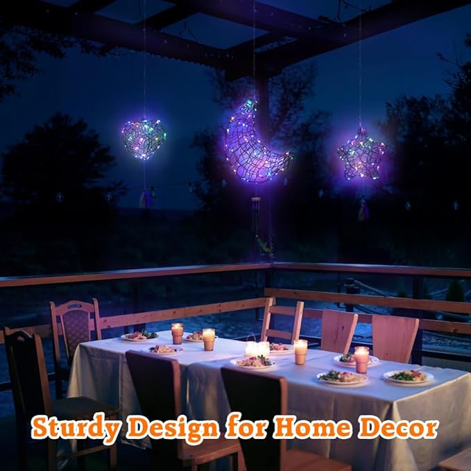 CHARTEKS 3D String Light Craft Kit for Kids, String Art Kit with LED Bulbs and Wind Chime, Arts and Crafts Set, Birthday Gifts for Girls Boys Ages 8+ (Original, Seagrass String)