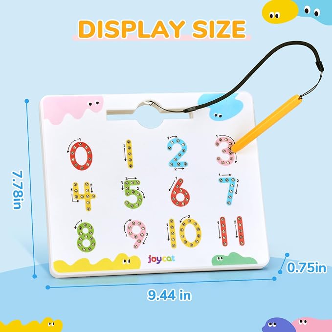 JoyCat Magnetic Number Tracing Board, Double-Sided Numbers 1-20 for Kids - Image 8