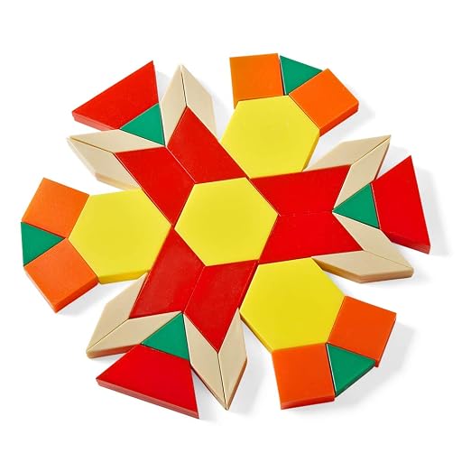 hand2mind Plastic Pattern Blocks for Kids, Shapes for Kindergarten, Montessori Toys, Geometric Shapes, Symmetry, Shape Recognition, Pattern Blocks for Classroom (Set of 250) - Image 3