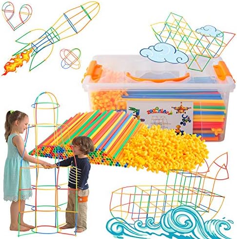 ZOZOPLAY Straw Constructor STEM Building Toys 400 Piece Straws and Connectors Building Sets Colorful Motor Skills Interlocking Plastic Engineering Toys Best Educational Toys Boy & Girl… by ZoZoplay
