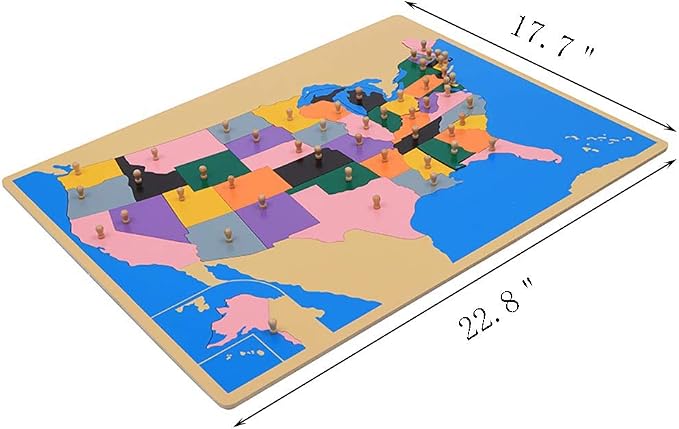 Montessori Puzzle Map of USA (with Labeled Control Map) - Image 3