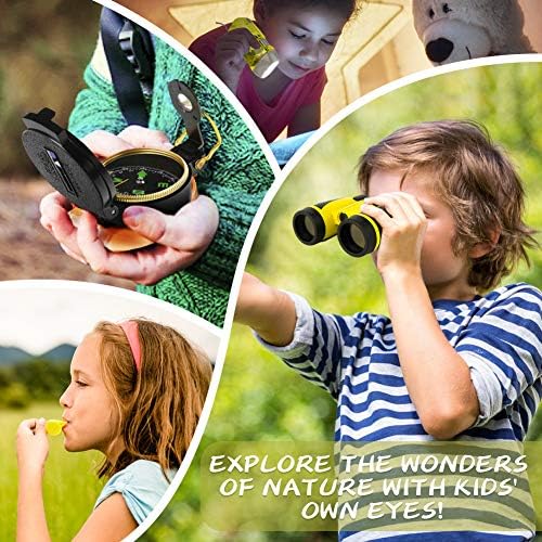 24 Pcs Kids Explorer Kit & Bug Catcher Kit for Kids, Outdoor Toys Adventure Camping Kit with Drawstring Bag, Binoculars, Compass, Butterfly Net, Educational Nature Exploration Toys Gift for Boys Girls - Image 6