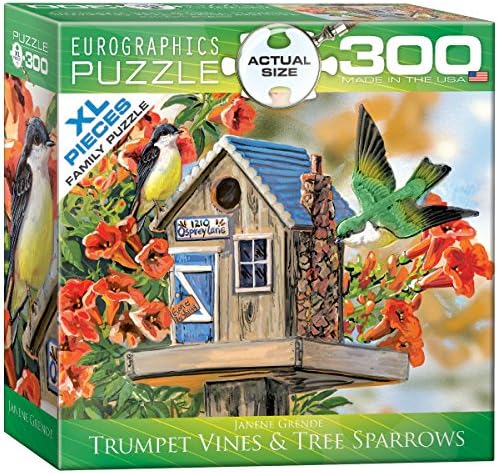 Trumpet Vines and Tree Sparrows Puzzle (300-Piece), Multi, 19inx27in by EuroGraphics