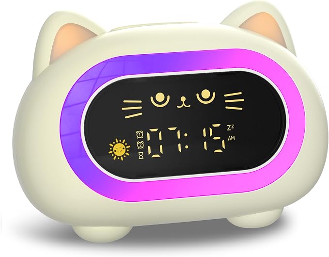 Honesorn Kids Alarm Clock Toddler Sleep Training Clock with 10 Night Lights - Image 9