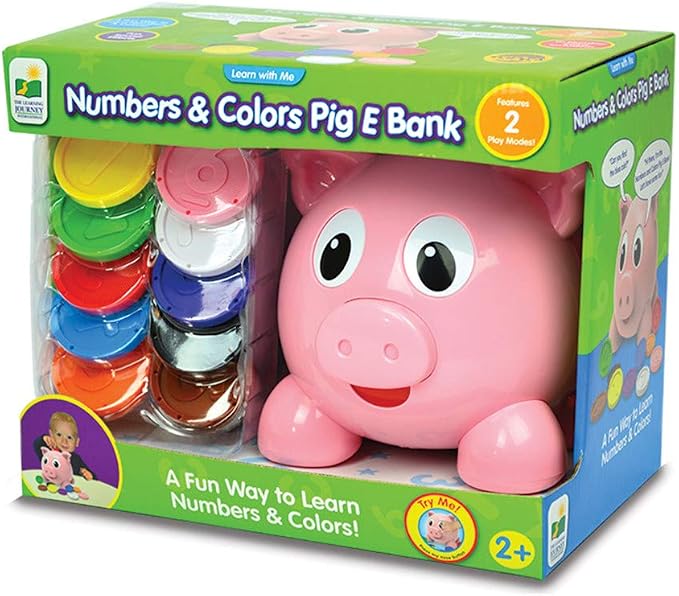 The Learning Journey Learn with Me - Numbers & Colors Pig E Bank - Color and Number STEM - Teaching Toddler Toys & Gifts for Boys & Girls Ages 2 Years and Up, Model Number: 208441, 10 color coins - Image 2