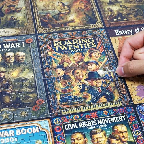 Think2Master History of the United States 1000 Pieces Large Format Jigsaw Puzzle: 13+, Seniors, Adults. Great Gift. Presidents, Key Events & ERAS from 1776 to Today. Size: 26.8” X 18.9” - Image 2