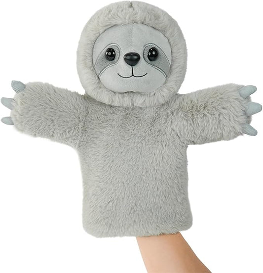 Hand Puppet Toy Speech Therapy Learning Tool Soft Stuffed Animal for Children Adults Family Fun Adult Size Fit Educational Gift Toddler Toy Sloth
